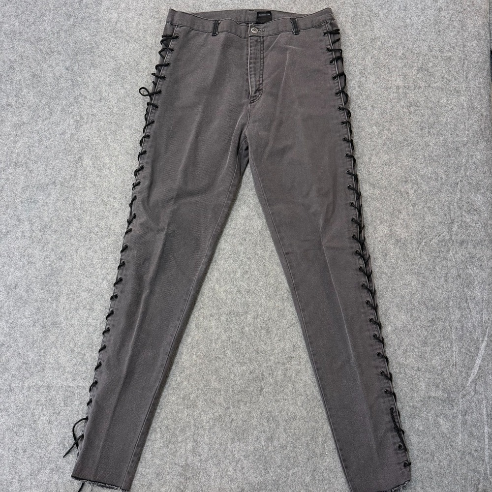 Lip Service Gray Wash Denim Side Lace Rocker Skinny Jeans Women's Size 26